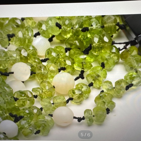 Haute Couture Eva Nueva Italian Peridot/Pearls 9 Strands Necklace - Picture 12 of 13